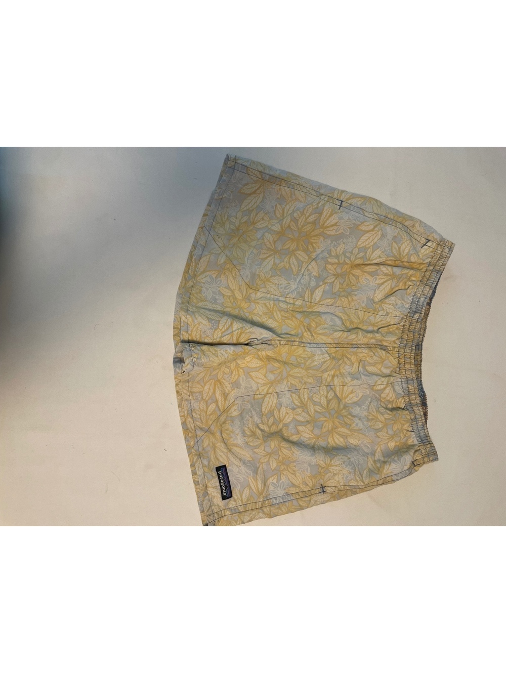 Patagonia Men's Medium Swim Trunks with Yellow Leaf Pattern